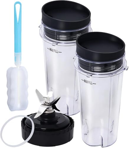Replacement Blade Assembly Compatible with Nutri Ninja BL660 BL740 BL663 Series, 16oz Cup Only, 6-Male-Fin Base, 3.35" Bottom Diameter, Not for 7-Fin or Auto-iQ Systems
