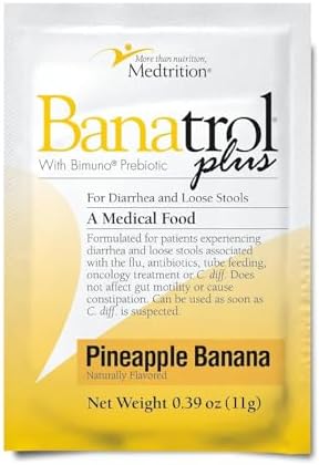 Medtrition Banatrol® Natural Anti-Diarrheal with Prebiotics, Relief from Chronic Diarrhea, IBS, Recurring Diarrhea, Clinically Supported Medical Food, Non-Constipating, 75 Servings (Pineapple)