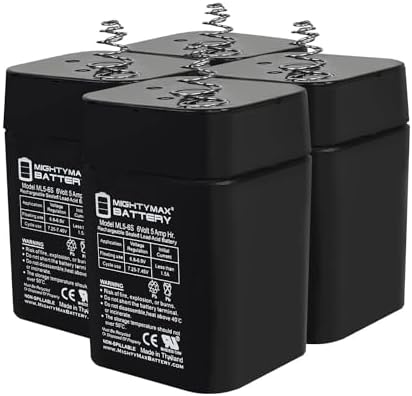 ML5-6S -6 Volt 5 AH, Spring S2 Terminal, Rechargeable SLA AGM Battery