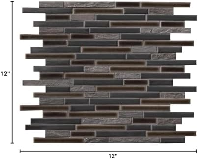 Titan Interlocking 12 in. x 12 in. x 8 mm Porcelain Stone Mesh Mounted Mosaic Tile