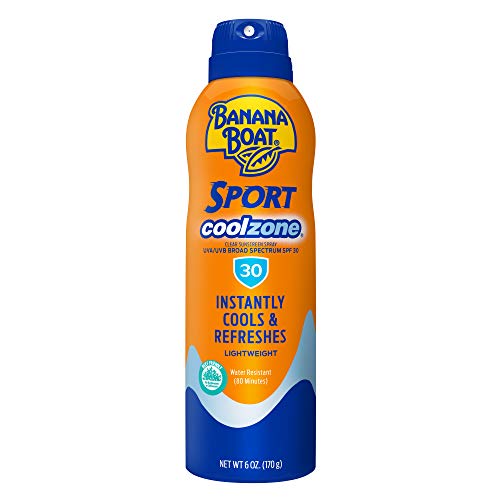 Banana Boat Sport Cool Zone SPF 30 Sunscreen Spray, 6oz | Sport Sunscreen Spray SPF 30, Clear Sunscreen Spray, Banana Boat Sunscreen Spray SPF 30