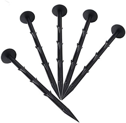 KINGLAKE 30 Pcs 4.3 inch Sturdy Plastic Stakes Anchors Rustproof for Holding Down Landscape Fabric Lawn Edging,Tents,Game Nets and Rain Tarps Black