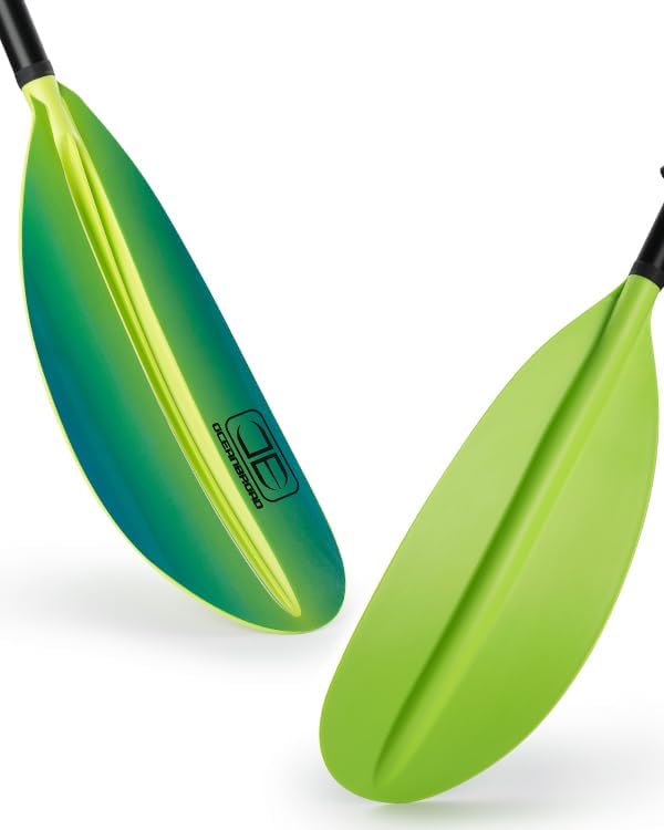 OCEANBROAD Kayak Paddle 86in/218cm, 90.5in/230cm, 95in/241cm Alloy Shaft Kayaking Boating Canoeing Oar with Paddle Leash