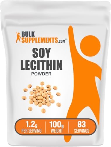 BulkSupplements.com Soy Lecithin Powder - Lecithin Supplement, Nutritional Supplement, Food Grade - Gluten Free, 1.2g per Serving, 250g (8.8 oz) (Pack of 1)