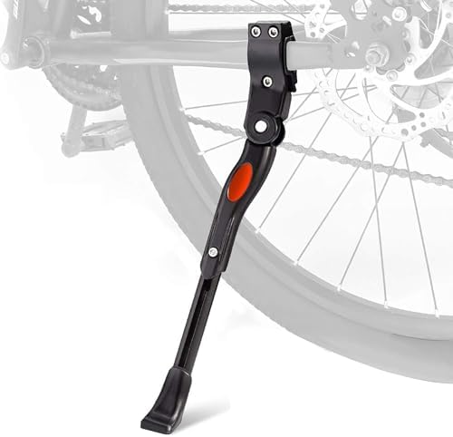 Bike Kickstand, Adjustable Aluminum Alloy, 20" 24" 26", Black | For Road Mountain Bike