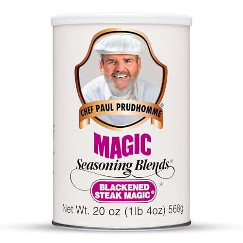 Chef Paul Magic Seasoning Blends Blackened Steak Magic | Bold Flavor for Steak & Beef | Gluten-Free Seasoning for Grilling, Roasting & BBQ | Spice Blend with Garlic & Chili | 20 oz (Pack of 1)