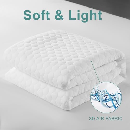 Premium Queen Size Mattress Protector Waterproof Cooling (White,60"x80")