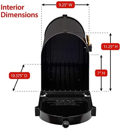 Whitehall Products 16536 Deluxe Mailbox Package, Black