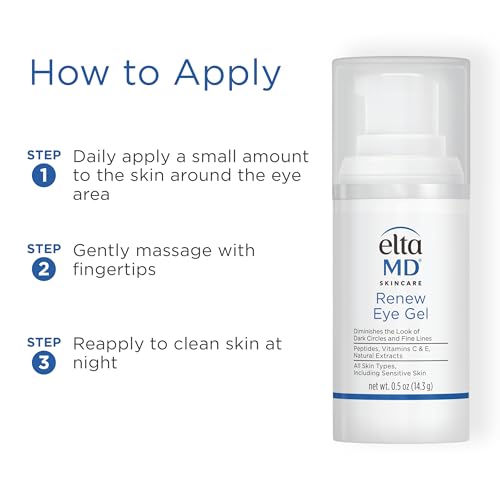 EltaMD Renew Eye Gel Serum for Dark Circles and Puffiness, 0.5 oz | Reduces Fine Lines And Wrinkles, Creamy Under Eye Serum