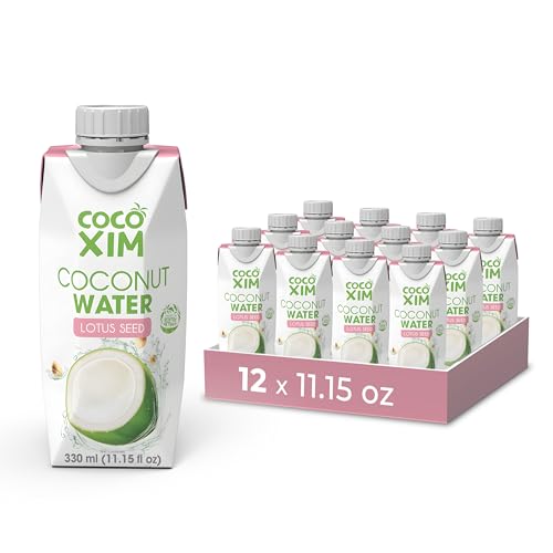 COCOXIM Ready to Drink Coconut Water with Lotus Seed, 11 oz, Pack of 12