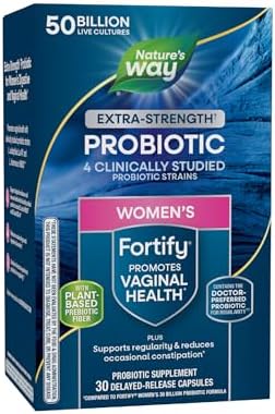 Nature's Way Women's Fortify Extra Strength(1) Pre+Probiotic, 50B CFU, 30ct | Once-Daily Capsule, Potent Multi-Strain Probiotic for Digestive
