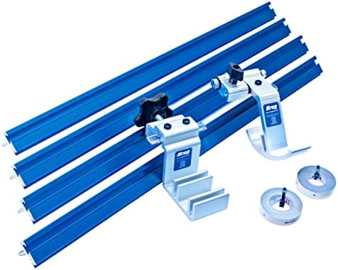 Kreg KMS8000 Precision Trak & Stops Kit - Track Guide for Miter Saw - Woodworking Saw Guide - Miter Saw Accessories - Woodworking Tools