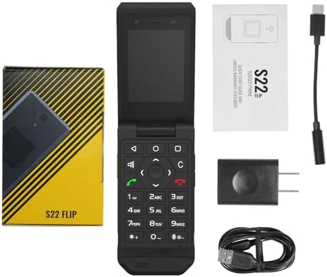 Unifone S22 Rugged Flip Phone Unlocked (16GB) 2.8'' Touchscreen Smart Cell Phone Android 11, IP68 Water Resistant, 4G LTE GSM Single Sim (Black)