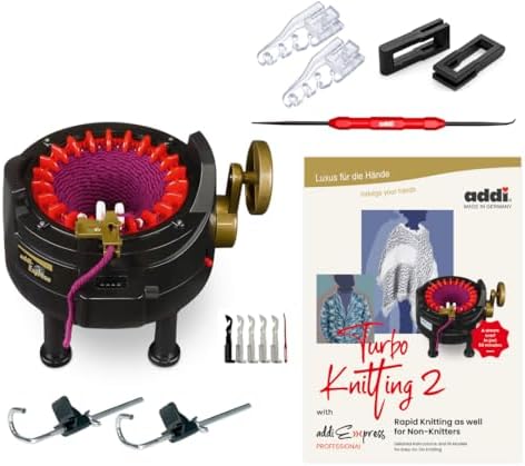 New Improved Version Of addi Express Professional Knitting Machine Extended Edition With Improved Row Counter, Pattern Book, Express Hook