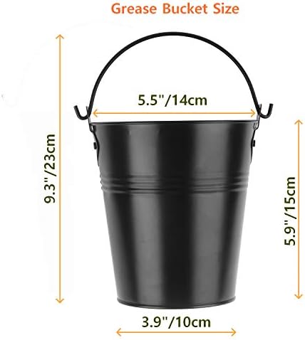 15-Pack Liners & Replacement Traeger HDW152 Drip Grease Bucket for Traeger 20/22/34, Pit Boss, etc Pellets Smoke (Black 15)