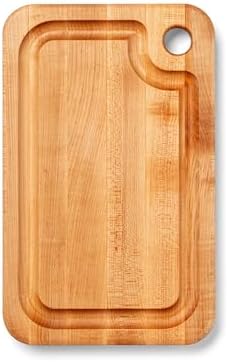 John Boos Prestige Series Rectangular Wooden Maple Cutting Board 16”x10” – 1.25” Thick, 6-lb Reversible Butcher Block with Juice Groove, Edge-Grain & Finger Grip Hole – Made in the USA | 1.25” Thick, 6-lb Butcher Block with Juice Groove, Edge-Grain & Fin…