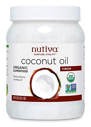 Nutiva Organic Cold-Pressed Virgin Coconut Oil, 54 Ounce & Organic Coconut Manna Puréed Coconut Butter, 15 Ounce (Pack of 2)