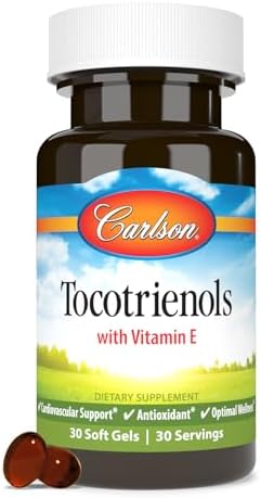 Carlson Tocotrienols, 40 mg, with Natural-Source Vitamin E, 30 Softgels | Gamma; Alpha; Delta; Beta; Sustainably Sourced