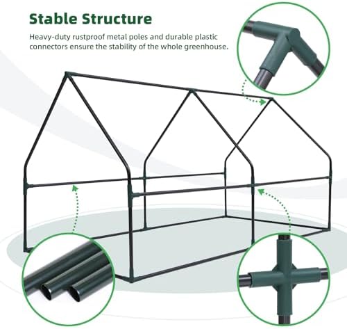 Ohuhu Portable Mini Greenhouse, 71"x36"x36" Greenhouses for Outdoors with Dual Large Zipper Doors & Ground Stakes