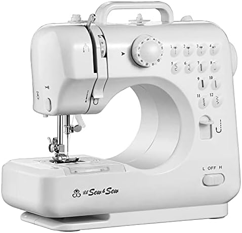 MICHLEY LSS-505+ Desktop 12-Stitch Sewing Machine, White