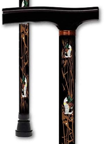 Walking Cane T Handle Derby Adjustable Aluminum Cat Design Men or Women