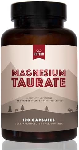 Magnesium Taurate 750mg (150mg Elemental Magnesium) – 120 Vegetarian Capsules – High-Absorption Magnesium Taurate Supplement for Heart, Muscle