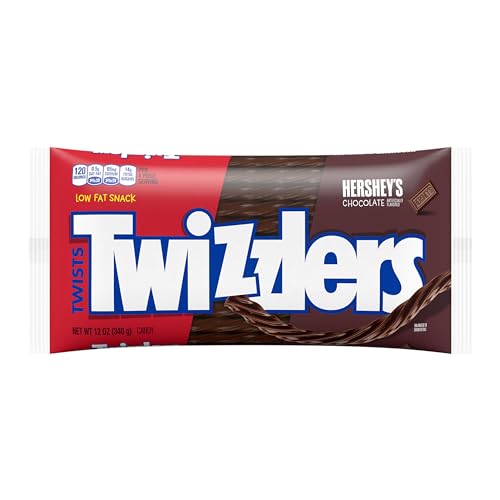 TWIZZLERS Twists, Chocolate Flavor (12-Ounce Bag) | Chocolate flavored TWIZZLERS Twists in a resealable bag for candy bowls, parties and movie nights.