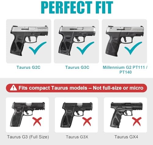 Taurus G2C Holster, Taurus G3C Holster, 9mm/.40 Cal OWB, Level II Paddle