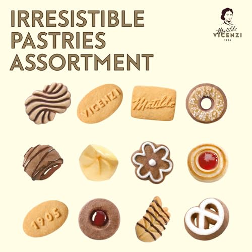 Matilde Vicenzi Minivoglie Butter Cookies Tin - Italian Pastry Assortment, Traditional Holiday Cookie Gift for Hosts, Birthdays - 500 g