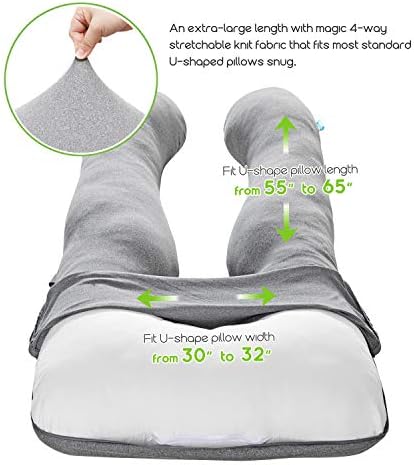 COSMOPLUS 𝐏𝐫𝐞𝐠𝐧𝐚𝐧𝐜𝐲 𝐏𝐢𝐥𝐥𝐨𝐰 𝐂𝐨𝐯𝐞𝐫 U Shaped Full Body Pillow Case 𝐂𝐨𝐯𝐞𝐫 for
