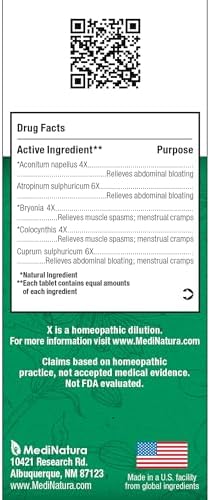 MediNatura BHI Spasm/Cramp Relief - Muscle Spasm Tablets for Full-Body Cramp Support - Menstrual Support - Non-Drowsy - Quick-Dissolve