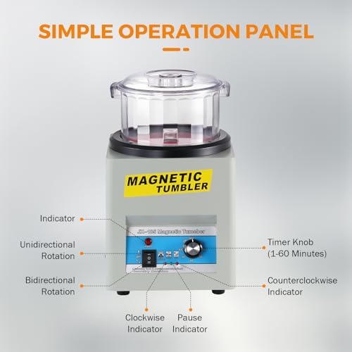 BEAMNOVA Magnetic Tumbler, Jewelry Polisher Machine, With Bucket, Lid