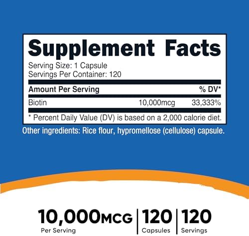 Nutricost Biotin (Vitamin B7) 10,000mcg (10mg), 240 Capsules, Quick Release | Vegetarian, Gluten Free, GMO-Free