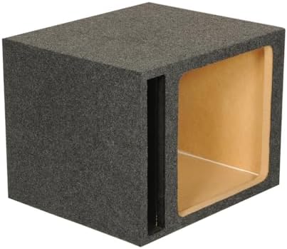 QPower QBOMB Single 12-Inch Speaker Box – Side-Ported Design with Black Bed Liner – Compatible with Kicker L7 Subwoofer