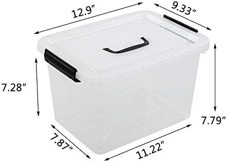 17.5 L Clear Plastic Storage Box, 4-Pack Latch Storage Bin