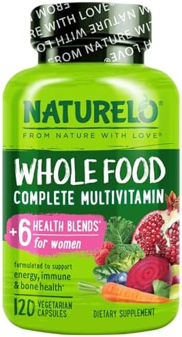 NATURELO Whole Food Multivitamin for Women - with Vitamins, Minerals, & Organic Extracts - Supplement for Energy and Heart Health - Non GMO - 120 Vegan Capsules | Women's Multivitamins with Vitamins, Minerals, Organic Extracts for Energy and Heart Health…