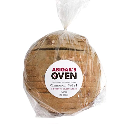 Fresh Sourdough Bread – San Francisco Bakery Style Dutch Oven Cinnamon Swirl Loaf – Hand-made – Natural – 1 Sliced Artisan Round 34 oz