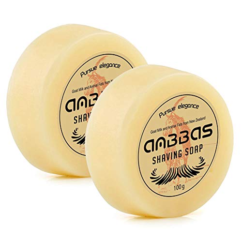 Anbbas Shaving Soap Goat Milk for Men Beard Traditional Wet Shave(3.5oz) | Foam Women Body Hair Removal Smooth Close Shave