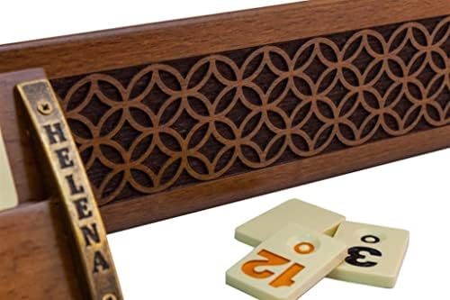 Begonia Engraved Rummy Board Game Set - Handmade Straight Rummicube Game Set (New) | Gift for Father - Turkish Okey