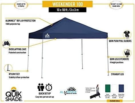 Quik Shade Weekender Elite 10 x 10 ft. Straight Leg Canopy, White