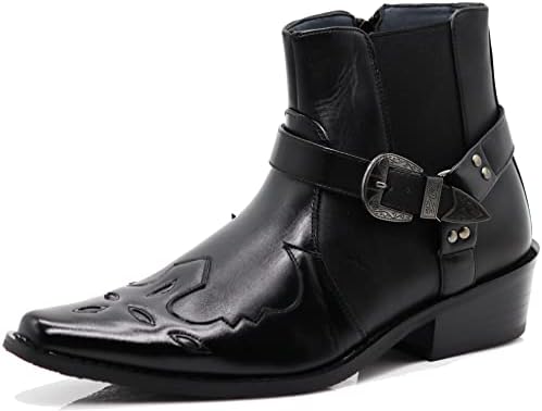 Enzo Romeo WT11 Men's Western Cowboy Motorcycle Ankle Boots