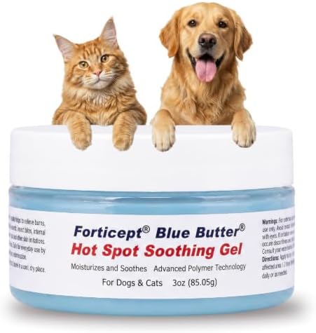 Blue Butter – Hot Spot Treatment for Dogs Cats | Dog Cat Wound Care | Skin Yeast Infections, Ringworm, Cuts, Rashes, First Aid Veterinary Strength Anti Itch Cream 4oz