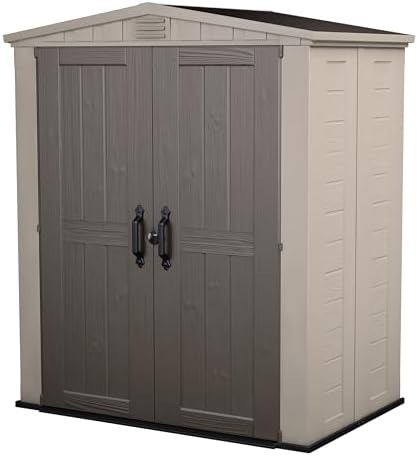 Keter Factor 6x3 Outdoor Storage Shed Kit-Perfect to Store Patio Furniture, Garden Tools Bike Accessories, Beach Chairs and Push Lawn Mower