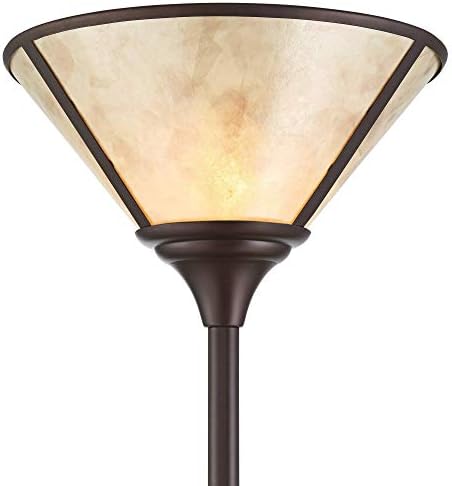 Plymouth 72" Bronze and Mica Torchiere Floor Lamp Living Room
