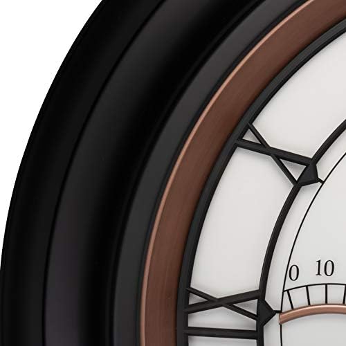 AcuRite 75133M LED Illuminated Outdoor Clock with Temperature and Humidity, 24", Black