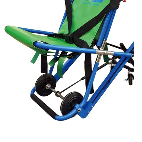 LINE2design EMS Mobility Chair - Emergency Patient Lift Transfer - Single Operator - Medical 4 Wheels 400 lb - Green