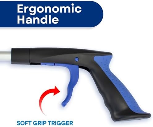RMS 2-Pack 32 Inch Extra Long Grabbers Reachers with Rotating Jaw (Blue) | Mobility Aid Reaching Tool to retrieve household items from floors, shelves, vehicles and tight spaces