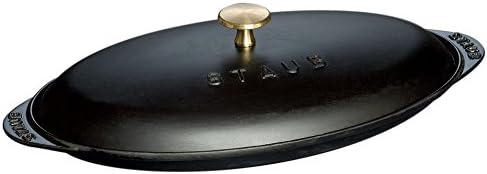 Staub Cast Iron 14.5-inch x 8-inch Covered Fish Pan - Matte Black, Made in France