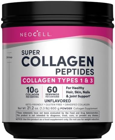 NeoCell Grassfed Collagen Peptides Powder | 7 oz | Unflavored | for Women and Men | Hair, Skin, & Nails