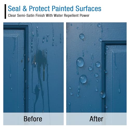 Rain Guard Paint Sealer Concentrate SP-9002 | Makes 2 Gallon | Protects Painted Concrete, Wood, Stone | Silane/Siloxane Acrylic Waterproofer | UV Resistant | Fast Drying | Semi-Satin Finish | Protects Painted Concrete, Painted Wood, Painted Stone, Silane…